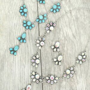 Western Jeweled Y-shaped Necklace Set